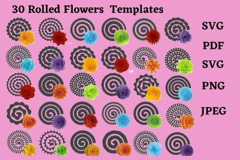 Rolled flower template